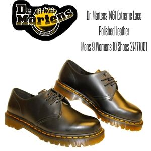 Dr. Martens 9 1461 Extreme Lace Polished Leather M 9 W10 Shoes WO BOX